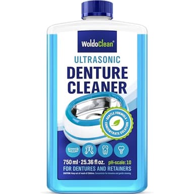 WoldoClean Ultraschall Dentalreiniger Konzentrat - 750ml für Zahnspangen, Prothesen & Aligner, Reinigungsflüssigkeit für Gebisse & Schienen chlorfrei