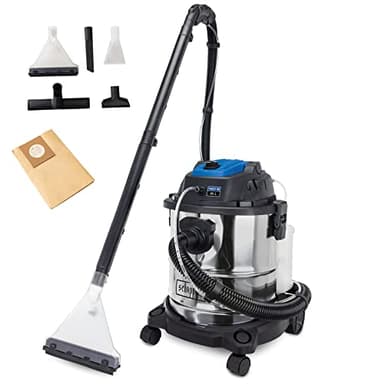 Scheppach Sprüh - und Waschsauger SprayVac20 | 5in1 Funktionen: Trocken & Nasssaugen, Sprühen, Ausblasen, Filtern | 1600W Leistung | 20 L Schmutzwasserbehälter aus Stahl | inkl. umfangreichem Zubehör