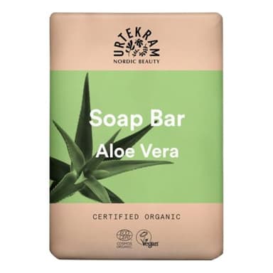 Urtekram Feste Seife Aloe Vera – 100 g – Sanfte Naturseife mit Bio-Aloe Vera – 99,9% natürliche Inhaltsstoffe – Ohne Palmöl – Feuchtigkeitsspendend – Vegan – Für alle Hauttypen