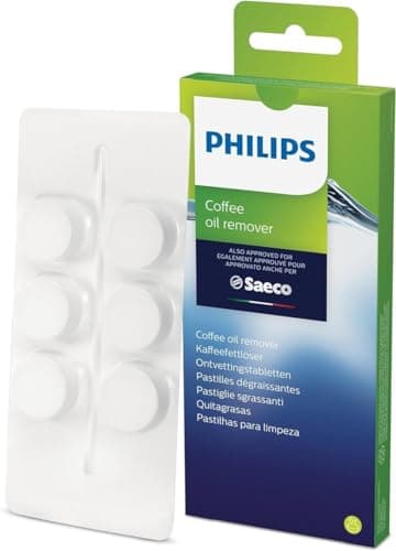 Philips Original CA6704/10 Kaffeefettlöser, 6 Tabletten für Philips, Saeco und andere Kaffeevollautomaten