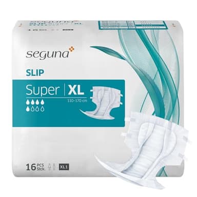 SEGUNA Slip Super, Inkontinenz Windeln für Erwachsene, Frauen, Männer, Windeln bei schwerer Blasenschwäche, Stuhlinkontinenz (XL (Sparpaket 3 x 16 Stück))