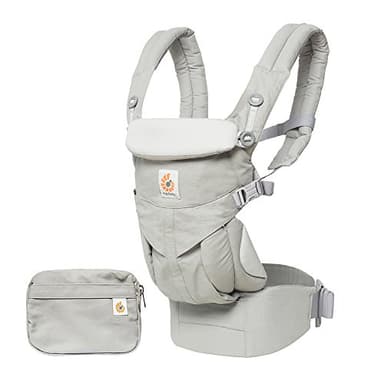 Ergobaby Omni 360 4-Positionen Babytrage für Neugeborene ab Geburt bis 20kg, 4-in-1 Kindertrage Tragesystem, Pearl Grey