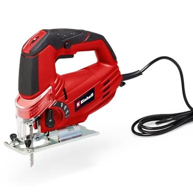 Einhell Stichsäge TC-JS 85 (620 W, max. 85 mm, 45° Schrägschnitt, Hubzahlregelung, 4-Stufen Pendelhub, Absaugadapter, Parallelanschlag)