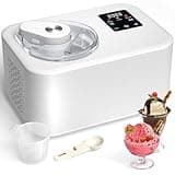 Acmeenjoy Eismaschine mit Kompressor 1,2L, Eismaschine Selbstkühlend 110W, mit Entnehmbarem Eisbehälter, inkl. Rezeptheft/Eisportionierer/Messzylinder mit Skala