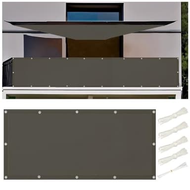 Sonnensegel Wasserdicht Rechteckig mit Ösen 4x6M, Multi Farbe und Größe Segeltuch Sonnensegel Balkon Ohne Bohren UV Schutz Sonnenschutz Markise mit Kordel für Garten Terrasse Balkon, Dunkelgrau