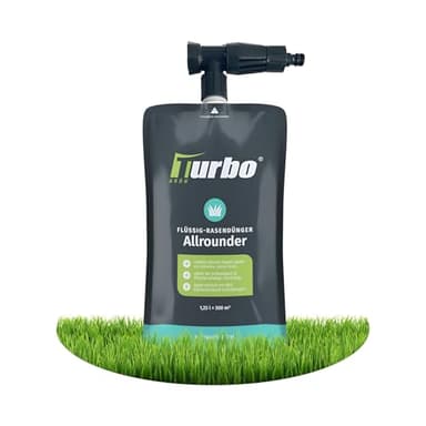 Turbogrün Rasendünger Flüssig, Ideal für Sommer und Frühjahr, einfach mit dem Gartenschlauch aufbringen, inkl. Sprühkopf, 1,25l für 300m²