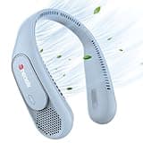 Dnenellr Nackenventilator, Ventilator Hals mit 360°Cooling Luftstrom, Hals Ventilator 6000mAh und 3-Speed Tragbare Hände frei Persönlicher Ventilator, USB Ventilator für Männer Frauen Kinder (Blau)