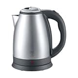 GUSTAV VOSS Metall Wasserkocher, 18/10 Edelstahl Wasserkocher 1,8 Liter mit Kontrollanzeige 360°-Basis automatische Abschaltung Schnelles Aufkochen 1800W Elektrischer Wasserkocher Schwarz