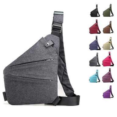 Anti Diebstahl Tasche, Diebstahlsichere Umhängetasche, Wasserresistent Sling Bag, Anti-Diebstahl Sling Bag, Wasserresistent, Anti Diebstahl Tasche Damen (H, linke Schulter)