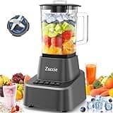 Zuccie Standmixer Hochleistungsmixer 1200W Mixer Smoothie Maker 1.6L Standmixer Glas, 3 Geschwindigkeitsstufen + Impulsfunktion, 6 Messer aus Edelstah mit Ersatzmesserset und Bürste