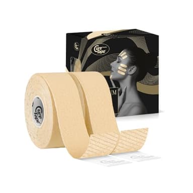 CureTape® Beauty Kinesiologie Tape | Anti-Falten Face Tape | Face Lift Tape | Brust Tape | Kinesiotapes für Gesicht und empfindliche Haut | Medizinisch Zugelassen | Weich auf der Haut (2 x 2,5cm)