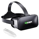 VR Brille für Handy, Virtual Reality 3D Headset, Augenschutz 3D Handy Brille mit Fernbedienung Erleben Spiele, kompatibel IOS Android Handy 4,5-6,7 Zoll für iPhone Samsung Android