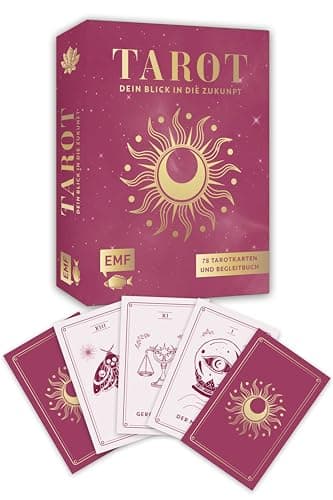 Tarot-Einsteigerset – Dein Blick in die Zukunft: 78 Tarotkarten mit hochwertiger Goldfolie und Begleitbuch mit Anleitungen zum Kartenlegen und Deuten