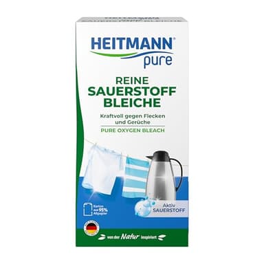 HEITMANN pure Reine Sauerstoffbleiche: Ökologisches Bleichmittel, hohe Waschkraft gegen Flecken & Schmutz, 350g