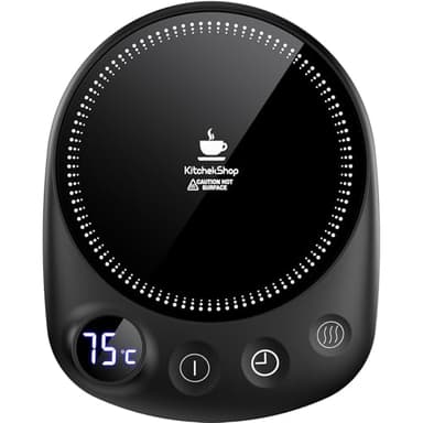 Tassenwärmer, Schnelle Erwärmung, Kaffeewärmer mit Automatische Abschaltung, 4 Temperatureinstellungen 1-12H Timer, Smart Elektrischer Getränkewärmer, Geeignet für Kaffee Kakao Milch Teegetränke