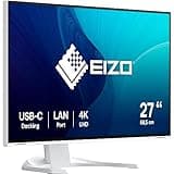 EIZO FlexScan EV2740X-WT 68,5 cm (27 Zoll) Monitor (USB-C (94W PD), DisplayPort, HDMI, USB-Hub, RJ-45 LAN, KVM Switch, 5 ms Reaktionszeit, 3840 x 2160 (4K UHD)) weiß
