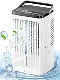 Mobile Klimaanlage, 1500ML-Ventilator, 4 Geschwindigkeiten, 7-farbige LED-Beleuchtung, 2 Sprühfunktionen und 1-8-Stunden-Timer – ideal für Schlafzimmer und Büros