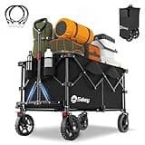 Sekey XXL Plus Bollerwagen Faltbar 200L 200KG Tragkraft, Faltbarer Bollerwagen Geländetauglich mit Bremsen, Handwagen Patentiert Klappbar aus Vier Richtungen, XXL-PlusG 4010, Tiefschwarz