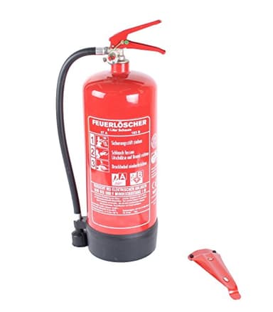 6L-Schaumfeuerlöscher 9 LE Brandklasse AB Halterung Manometer (GÖS6M-BIO-DIN Instandhaltungsnachweis)