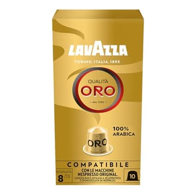 Lavazza Qualità Oro, Arabica-Bohnen mit fruchtig-floralem Geschmack, 10 Kapseln, Nespresso kompatibel