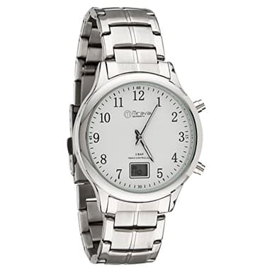 Miraval Funk-Armbanduhr mit Edelstahlarmband Funkuhr Japanisches Quarzuhrwerk 41 mm Edelstahl 20 mm Funksignal DCF77 Herrenarmbanduhr Damenarmbanduhr Digitale & Analoge Anzeige Datumsanzeige