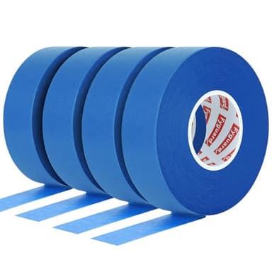 Fyguard 4 Rolle Malerkrepp, 50m x 24mm Kreppband Blau Malerband Masking Tape Abklebeband Maler Papierklebeband Hitzebeständig UV-Beständig für Malerarbeiten Renovierungen Handwerke