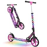 BELEEV V9 Big Wheel Scooter mit LED Leuchtet Lenker & Deck, Roller Kinder 6 Jahre mit Höhenverstellbar, ABEC-9, 200mm Räder, Tragegurt, Faltbare Cityroller Jugendliche & Erwachsene, Tretroller Kinder