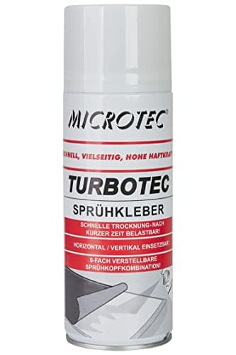 Microtec® Sprühkleber | 400ml | extra starker Sprühkleber | für Dachhimmel, Schaumstoff, Filz u.v.m. | wasserfest | mit 6-fach verstellbarer Sprühkopfkombination