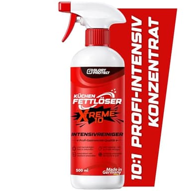 GLORYPROTECT XTREME-10 Küchen-Fettlöser | Professioneller Intensivreiniger, Power-Konzentrat für starke Fettverschmutzungen, vielfach einsetzbar unverdünnt oder auch bis zu 10-fach verdünnt