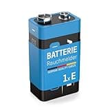 ANSMANN Rauchmelder Extrem Lithium Batterie 9V E-Block, 1 Stück, Hochleistungsbatterien Einwegbatterien, für Alarmsystem, Rauchmelder, Brandmeldeanlage
