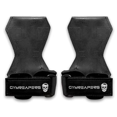 Gymreapers Gewichthebergriffe (Paar) für schweres Powerlifting, Kreuzheben, Rudern, Klimmzüge, mit Neopren gepolsterte Handgelenkbandagen Unterstützung und starken Gummihandschuhen oder Riemen für
