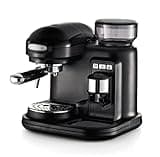 Ariete 1318 Moderne Espressomaschine mit integriertem Mahlwerk, Für Kaffeebohnen und -pulver, Milchaufschäumer Cappuccinatore, 1 Filter, 1080 W, Schwarz