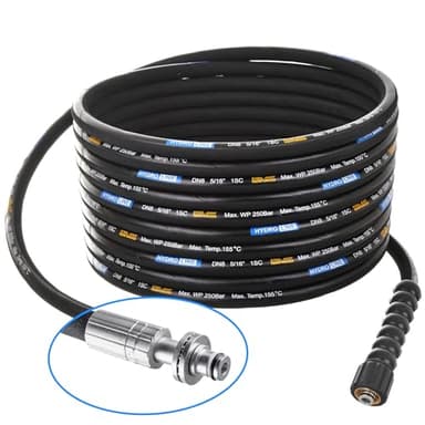 TECHKAR Hochdruckreiniger-Schlauchrohr – Kärcher Verlängerungsschlauch Ersatz – 10 m 250 bar DN8 Profi M22 x 1,5 Hochdruckschlauch kompatibel mit Kärcher HD HDS – 11 mm Stecker