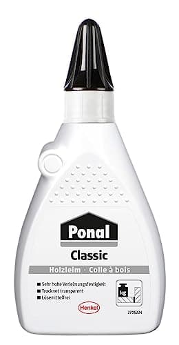 Ponal Classic, gebrauchsfertiger Holzleim mit hoher Verleimungsfestigkeit, Holzkleber für Montage-, Flächen- & Fugenverleimungen, transparenter Bastelleim, 1x120g