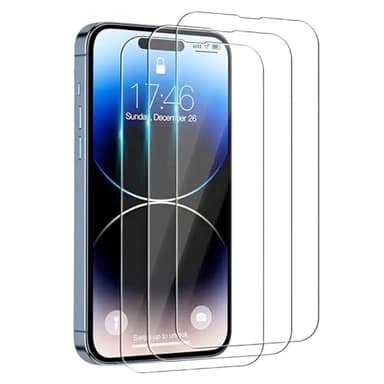3 Stück Schutz Gehärtetem Tempered Glas für iPhone 14 Pro Max Screen Schutzfolie Displayschutz Folie Anti Kratzen 9H Härte HD Displayschutzfolie 6,7 Zoll Handy Fest Härteglas Klar Ultrabeständig