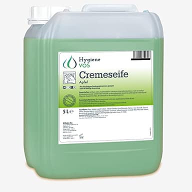 Hygiene VOS Cremeseife Apfel 5 Liter milde Waschlotion Seifencreme für alle gängigen Druckspendersysteme und Seifenspender