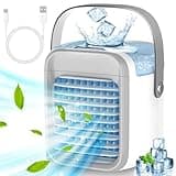 Mobile Klimaanlage Mobil für Schnelle Kühlung, Ventilator mit Wasserkühlung 3 Luftgeschwindigkeiten 7 Farben Nachtlicht USB Aufladbar, Mobiles Klimagerät Ohne Abluftschlauch für Camping Auto Zimmer