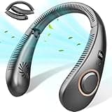 Kouric Portable Foldable Neck Fan,Nackenventilator Testsieger,Lautloser Ventilator um den Hals mit LED-Anzeige,Schulter Ventilator Umhänge,Bladeless Faltbar Gesichts Ventilator Wiederaufladbarer Blau