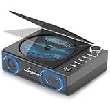 CD Player Tragbar, Leapwell Tragbarer CD Player Bluetooth mit Lautsprecher, Portable CD Player Kinder Klein mit Fernbedienung, CD Spieler Anti-Skip mit Kopfhörer Schwarz