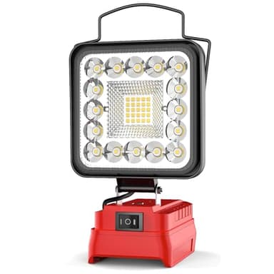 Akku Lampe für Einhell PXC 18V Akku, 48W 4800LM Led Arbeitsleuchte mit 2 USB für Camping, Autoreparaturen（Ohne Akku）