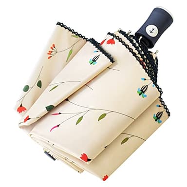 CUBY Regenschirm, Sonnenschirm, Freien Uv-Schutz Damen Automatik Faltschirm Winddicht Regenfest, Mini Umbrella Taschenschirme Mit 8 Rippen für Erwachsene und Kinder Reise