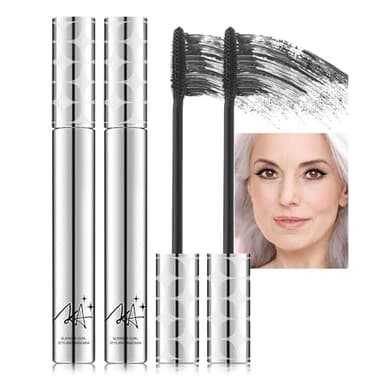 Schwarze Mascara für ältere Frauen – Wasserfeste Wimperntusche, ideal für dünn werdende & alternde Wimpern, spendet mehr Volumen und Länge, sanft zu empfindlichen Augen (2er-Pack)