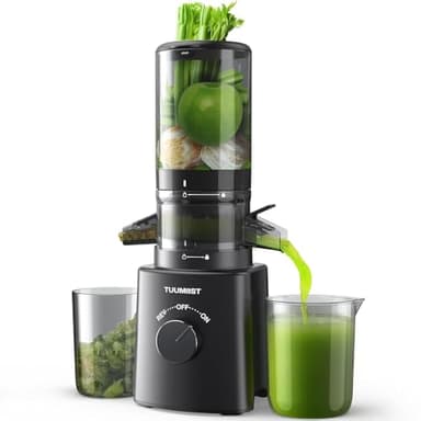 TUUMIIST Entsafter Slow Juicer mit 120 MM Breitem Einfüllschacht, Entsafter Gemüse und Obst Testsieger-Kompakter Saftpresse, Leicht zu Reinigen, BPA-frei, Praktisches Geschenk für den Persönlich