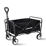 Klappbarer zusammenklappbarer Bollerwagen, Strandkarren mit großer Kapazität, Stabiler klappbarer Bollerwagen tragbar, zusammenklappbarer Wagen für Sport, Einkauf, Camping