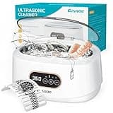 Gisaae Ultraschallreinigungsgerät 48000Hz Brillenreinigungsgerät 660ml Zahnersatz Reinigungsbäder mit Uhrenstand und Reinigungskorb für Brillen Schmuck Uhren Münzen