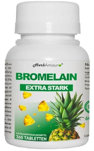 BROMELAIN | 365 Hochdosierte Tabletten mit Bromelain | Bromelain-Nahrungsergänzungsmittel