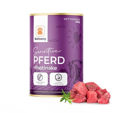 Balloony.pet - hypoallergenes Nassfutter mit Pferd (6x400g) – Darmschonend - Für Hunde mit sensibler Verdauung und besonderen Ernährungsbedürfnissen
