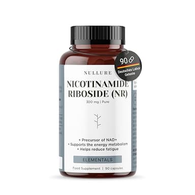 Nullure Nicotinamide Riboside 300mg 90 Kapseln | NAD+ Booster | Clean Label Certificate | Vegan & Ohne Zusätze | NAD Supplement | NAD Plus | NMN Kapseln Alternative | NR Hergestellt in Barcelona