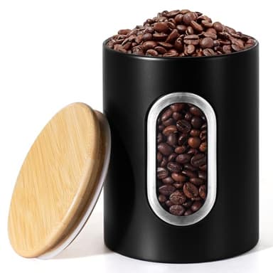 gmisun Kaffeedose, 500g / 1,5 l Kaffeebehälter für Kaffeebohnen, gemahlenen Kaffee, Kaffeekapseln, Kaffeepads, Kaffee Aufbewahrung, Vorratsdosen schwarz luftdicht, Kaffee Dose für kaffeebar