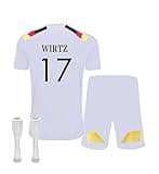 ZSJMY Neu Deutschland Trikot em 2024 für Erwachsene und Kinder, Heim Auswärtstrikot Nr.17 Fußball Trikot Fans Jersey Shorts Socken Trainingsanzug Set für Jungen und Herren (Heimtrikot 17, 26)